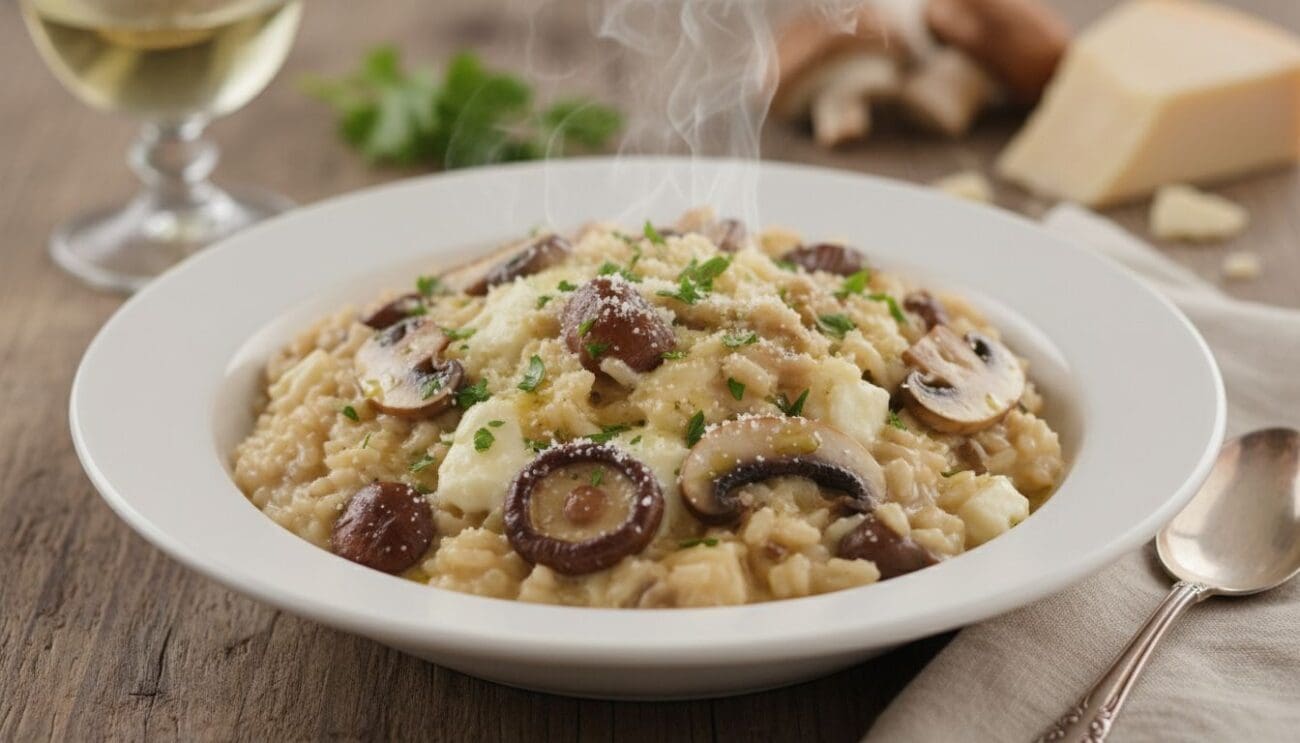 Hình ảnh risotto nấm phô mai