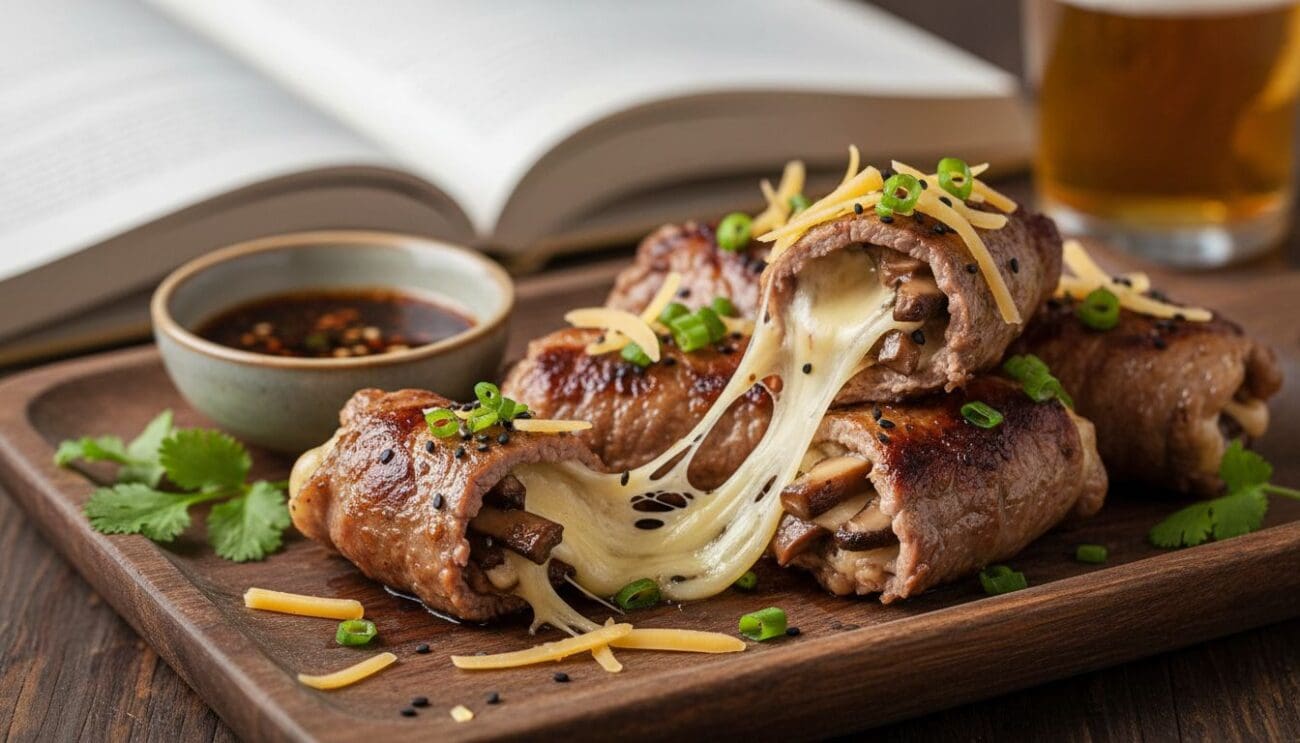 Hình ảnh bò cuộn nấm phô mai