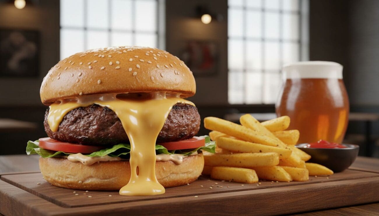 Hình ảnh burger nhân phô mai