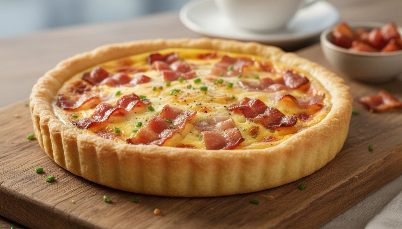 Bánh Tart Mặn Bacon Và Phô Mai Mozzarella (Mini Quiche) 1 Hình ảnh bánh tart bacon phô mai