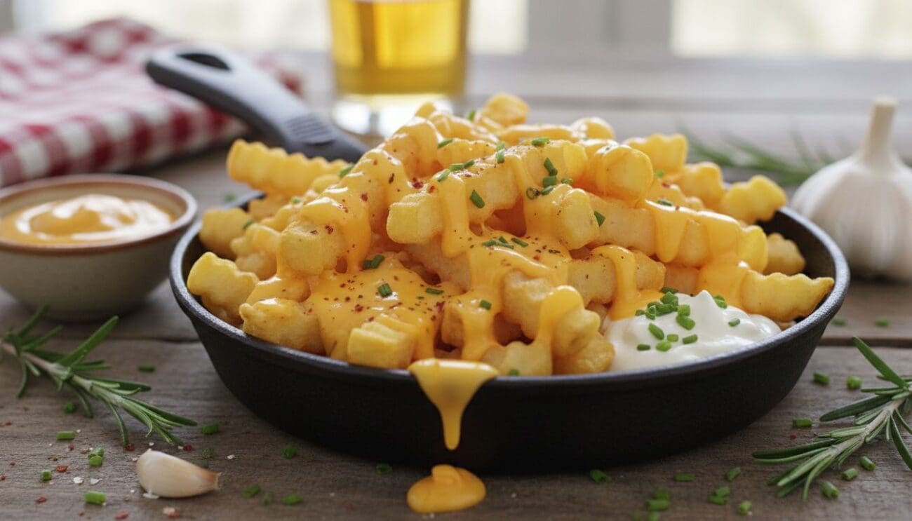 Hình ảnh sốt kem cheddar cho khoai tây chiên