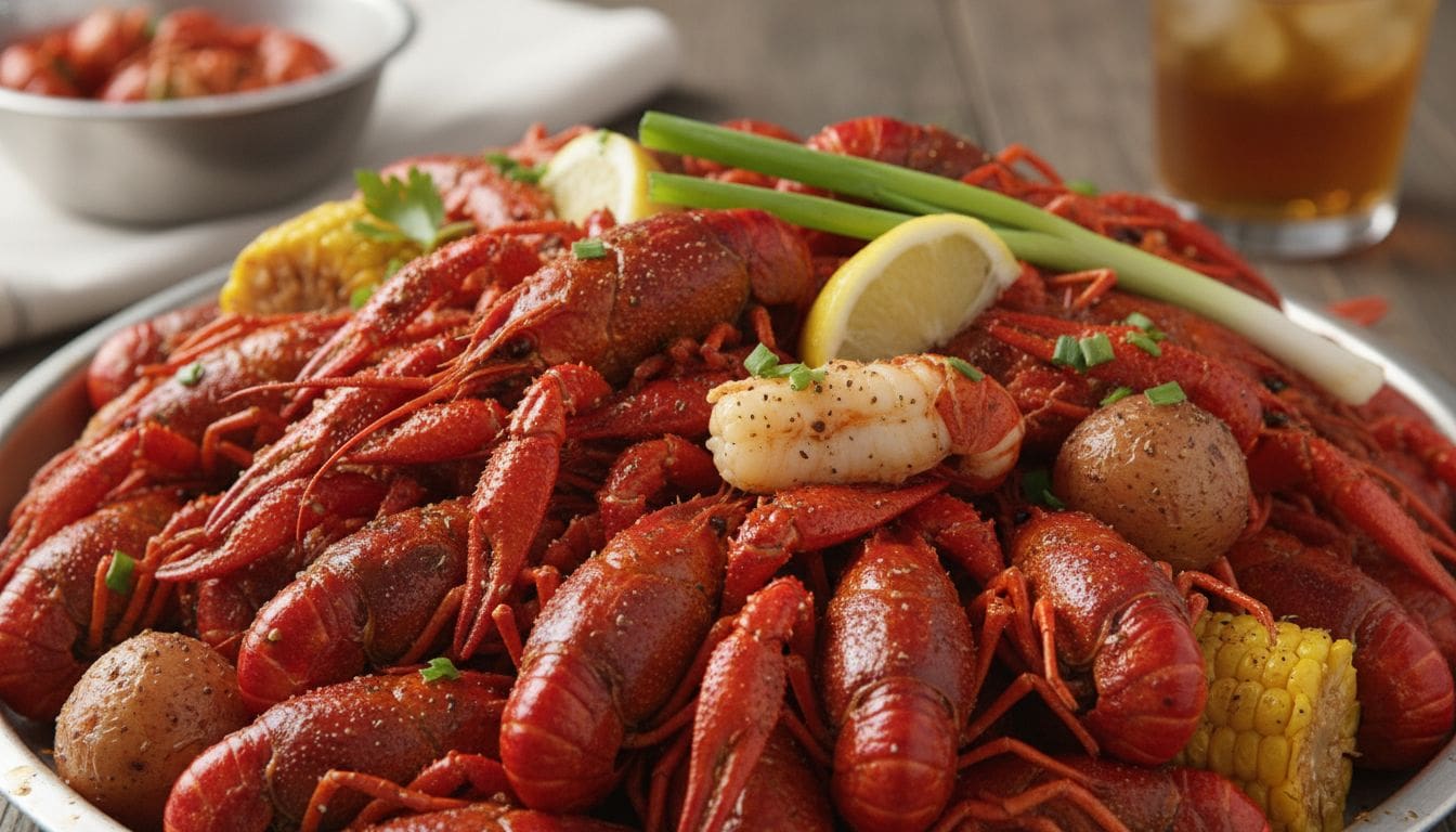Hình ảnh tôm hùm đất sốt cajun