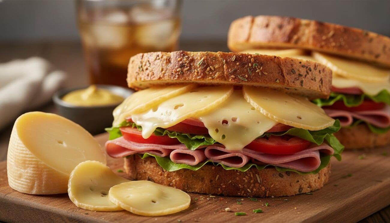 Hình ảnh phô mai gouda lát cho sandwich
