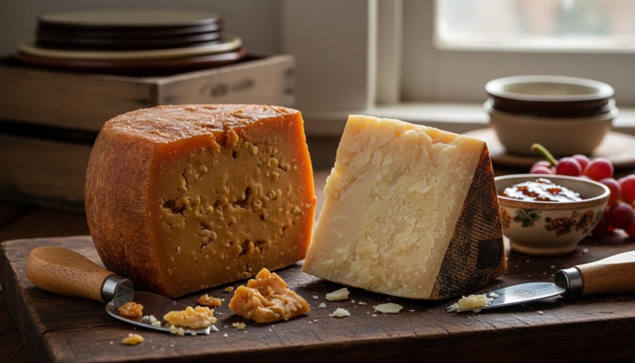Hình ảnh gouda già vs parmesan