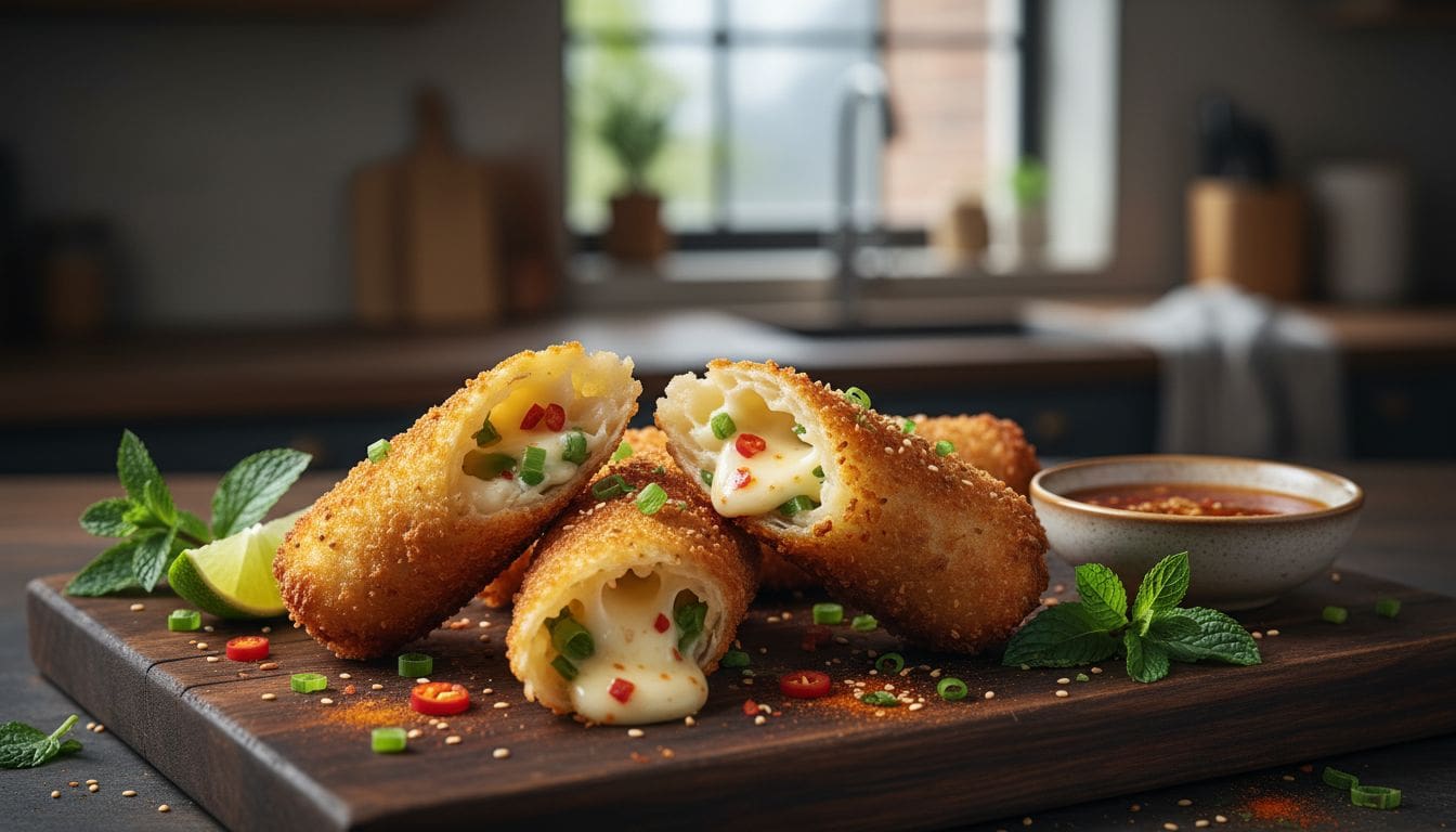 Tận Dụng Cơm Nguội Làm Kimbap Chiên Xù Nhân Phô Mai - Bí Quyết Cơm Cuộn Chiên Phô Mai Ngon Tuyệt 1 Hình ảnh cơm cuộn chiên phô mai