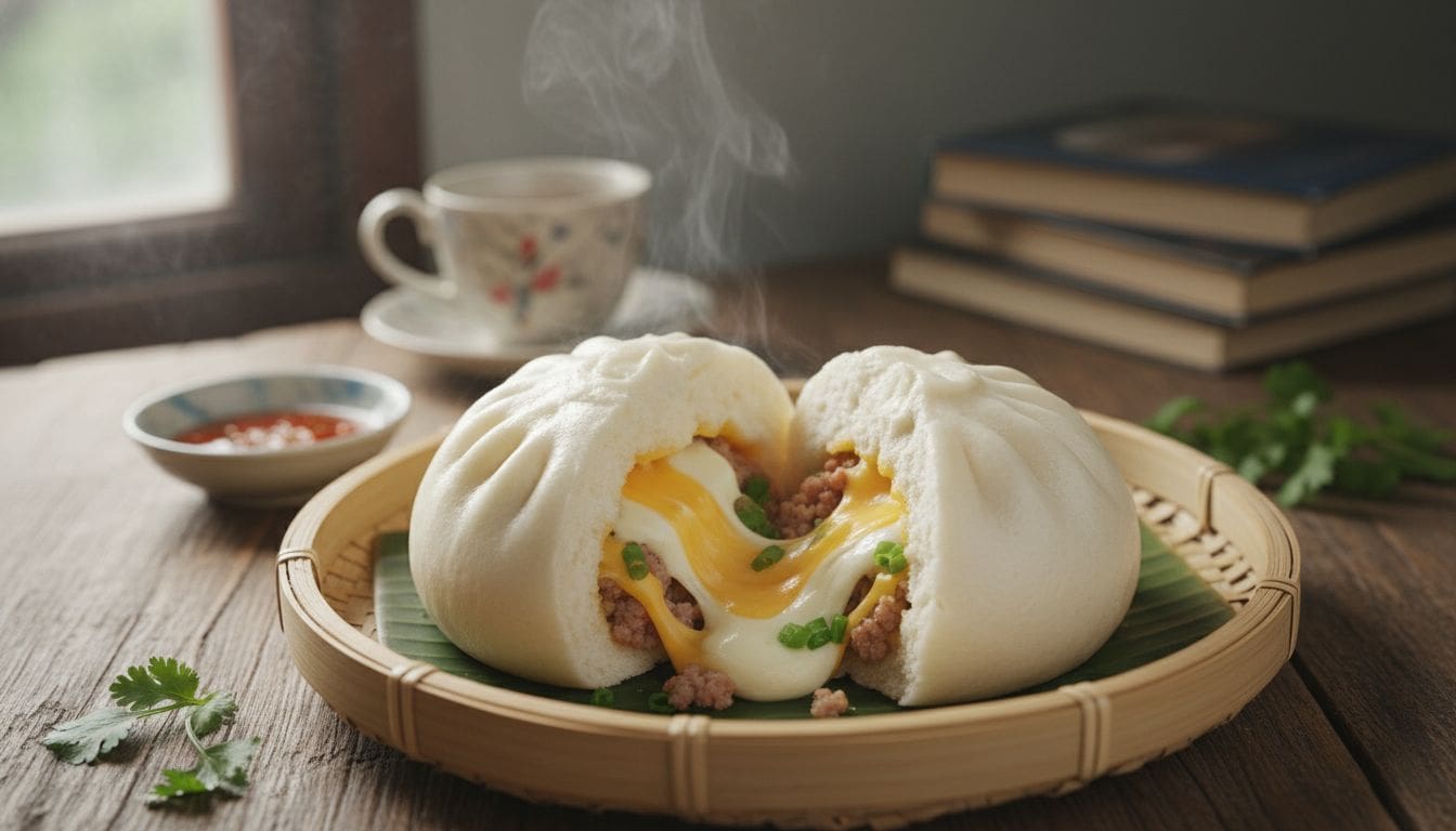 Bánh Bao Nhân Xá Xíu Phô Mai: Biến Tấu Hiện Đại Cho Món Điểm Tâm 1 Hình ảnh bánh bao phô mai