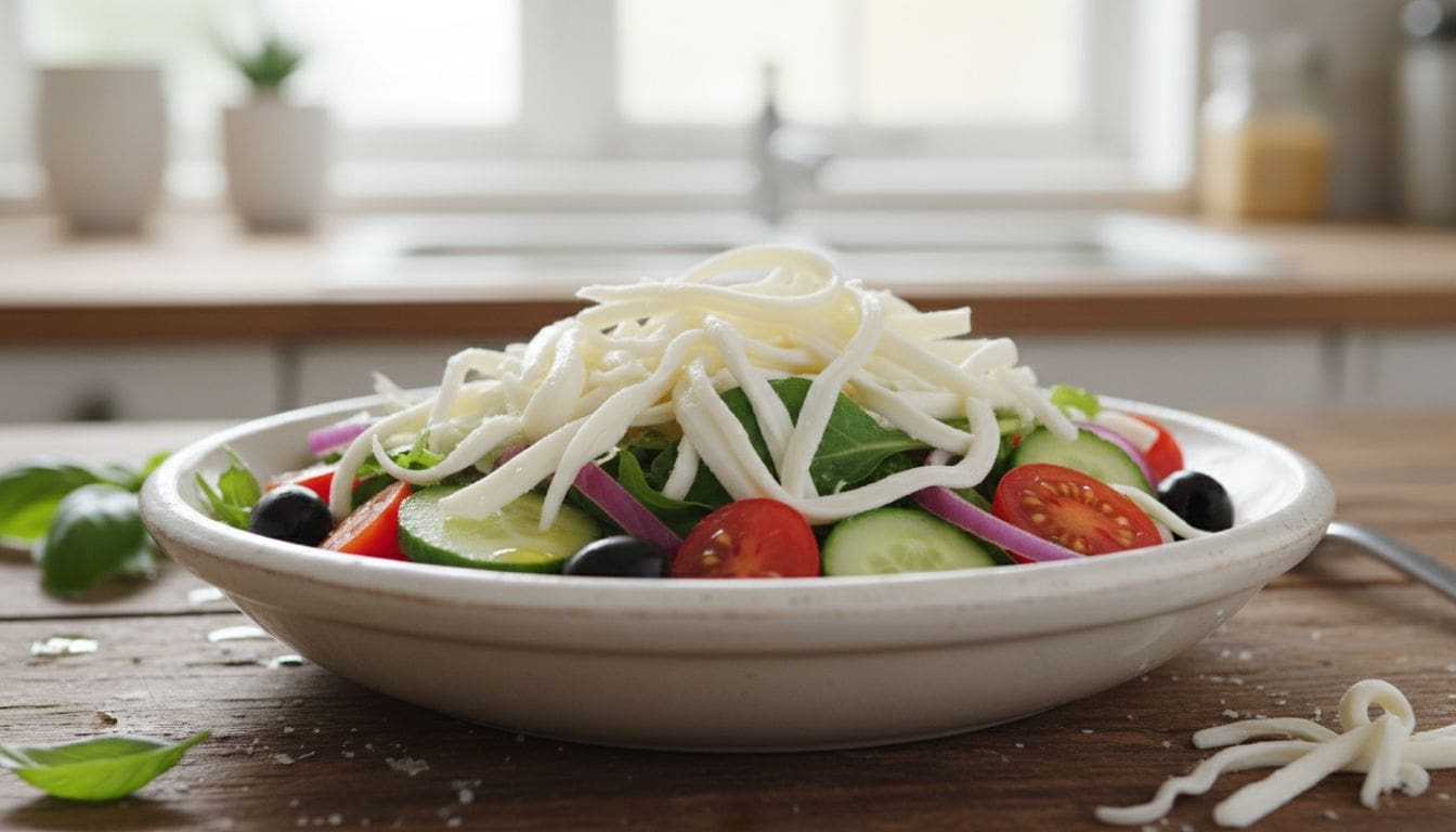 Top 5 Loại Phô Mai Sợi Tốt Nhất Để Rắc Lên Món Salad 1 Hình ảnh phô mai sợi cho món salad
